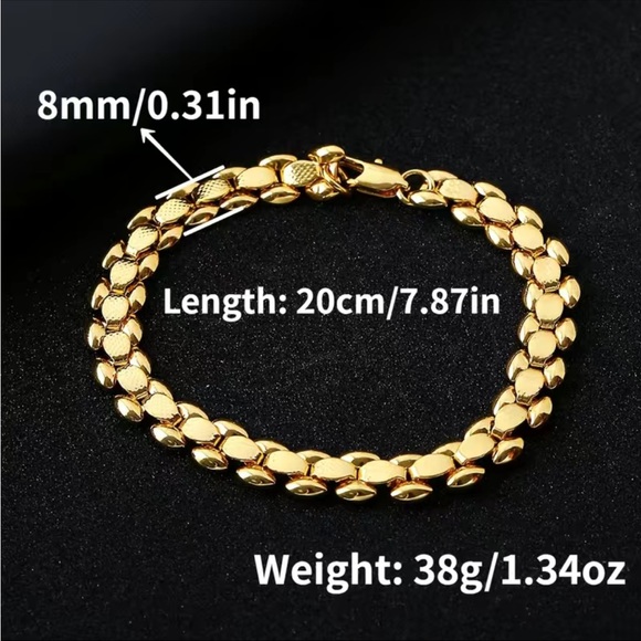 Gold Segmented Stackable Bracelet - Picture 9 of 10